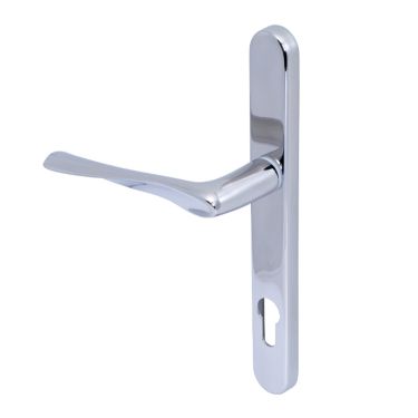 Click Here To Enlarge This Photo Of Kuhlen™ 92mm Multipoint Handle Set Right Hand Polished Chrome with Fixing Kit - 240x28x12mm - (MHP60-RH-KIT-CP)