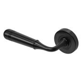 BLU Performance Opera Lever Door Handle on Round Rose, 55 x 10.5mm, 316 Stainless Steel, Matt Black Lacquer (TBH100B-MBL)