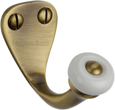 Click Here To Enlarge This Photo Of V1044-AT Heritage Brass Single Robe Hook Antique Brass Finish