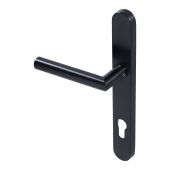 BLU Performance Mitre Lever Door Handle on Backplate (Dual Sprung) 92mm c/c - G316 Stainless Steel, Matt Black Lacquered (KM078C-MBL)