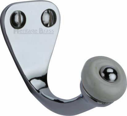 Click Here To Enlarge This Photo Of V1044-PC Heritage Brass Single Robe Hook Polished Chrome Finish