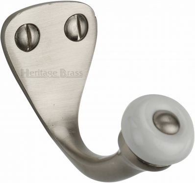 Click Here To Enlarge This Photo Of V1044-SN Heritage Brass Single Robe Hook Satin Nickel Finish