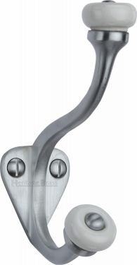 Click Here To Enlarge This Photo Of V1048-SC Heritage Brass Hat & Coat Hook Satin Chrome Finish