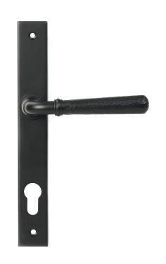 Click Here To Enlarge This Photo Of 46388 From the Anvil Matt Black Hammered Newbury Slimline Espag. Lock Set - 92mm centres - 212mm Screw Centres
