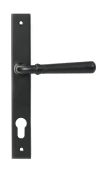 46388 From the Anvil Matt Black Hammered Newbury Slimline Espag. Lock Set - 92mm centres - 212mm Screw Centres