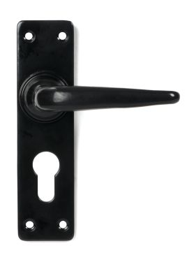 Click Here To Enlarge This Photo Of 46577 From the Anvil Black Smooth Lever Euro Lock Set