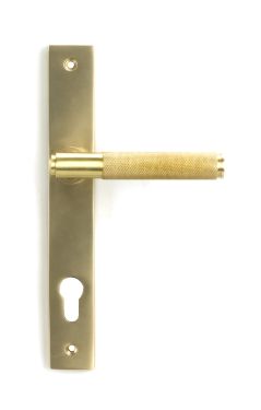 Click Here To Enlarge This Photo Of 50841 From the Anvil Satin Brass Brompton Slimline Lever Espag. Lock Set - 92mm centres - 212mm Screw Centres