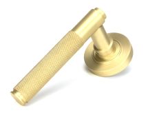 50847 From the Anvil Satin Brass Brompton Lever on Rose Set (Plain) - Unsprung