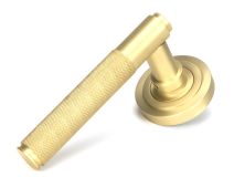 50848 From the Anvil Satin Brass Brompton Lever on Rose Set (Art Deco) - Unsprung