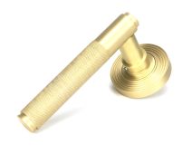 50849 From the Anvil Satin Brass Brompton Lever on Rose Set (Beehive) - Unsprung
