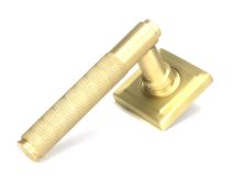 50850 From the Anvil Satin Brass Brompton Lever on Rose Set (Square) - Unsprung