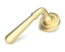 50854 From the Anvil Satin Brass Newbury Lever on Rose Set (Art Deco)