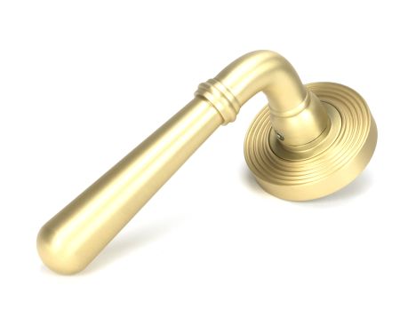 Click Here To Enlarge This Photo Of 50855 From the Anvil Satin Brass Newbury Lever on Rose Set (Beehive)