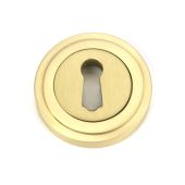 50873 From the Anvil Satin Brass Round Escutcheon (Art Deco)