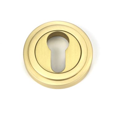 Click Here To Enlarge This Photo Of 50877 From the Anvil Satin Brass Round Euro Escutcheon (Art Deco)