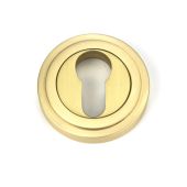 50877 From the Anvil Satin Brass Round Euro Escutcheon (Art Deco)