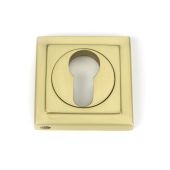 50879 From the Anvil Satin Brass Round Euro Escutcheon (Square)