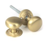 50901 From the Anvil Satin Brass Mushroom Mortice/Rim Knob Set