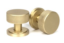 50909 From the Anvil Satin Brass Brompton Mortice/Rim Knob Set (Art Deco)