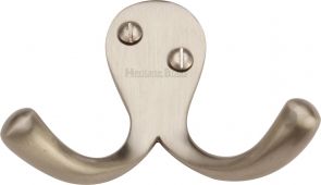 V1060-SN Heritage Brass Double Coat Hook Satin Nickel Finish