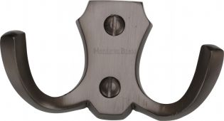 V1062-MB Heritage Brass Double Coat Hook Matt Bronze Finish