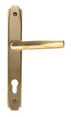 51186 From the Anvil Aged Brass Art Deco Slimline Lever Espag. Lock Set - 92mm centres - 212mm Screw Centres