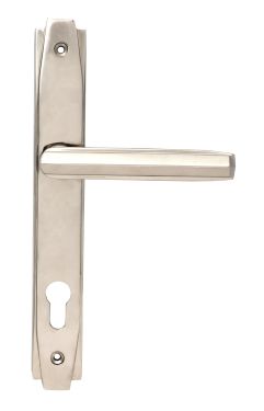 Click Here To Enlarge This Photo Of 51187 From the Anvil Polished Nickel Art Deco Slimline Lever Espag. Lock Set - 92mm centres - 212mm Screw Centres