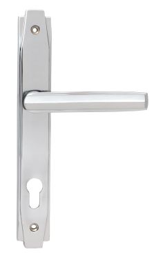 Click Here To Enlarge This Photo Of 51188 From the Anvil Polished Chrome Art Deco Slimline Lever Espag. Lock Set - 92mm centres - 212mm Screw Centres