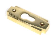 51197 From the Anvil Polished Brass Art Deco Euro Escutcheon (Set)