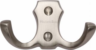 V1062-SN Heritage Brass Double Coat Hook Satin Nickel Finish