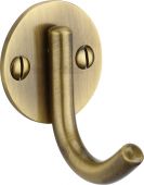 V1064-AT Heritage Brass Single Robe Hook Antique Brass Finish
