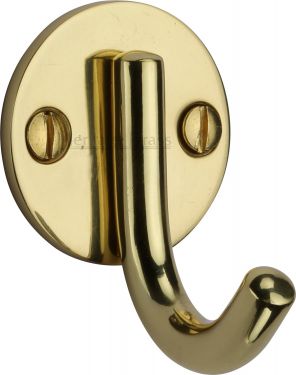 Click Here To Enlarge This Photo Of V1064-PB Heritage Brass Single Robe Hook Polished Brass Finish
