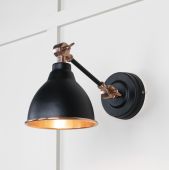 49714SEB From the Anvil Smooth Copper Brindley Wall Light in Elan Black