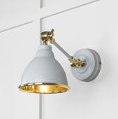 49716SBI From the Anvil Smooth Brass Brindley Wall Light in Birch