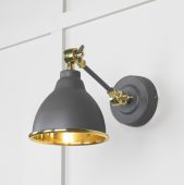 49716SBL From the Anvil Smooth Brass Brindley Wall Light in Bluff