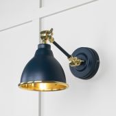 49716SDU From the Anvil Smooth Brass Brindley Wall Light in Dusk
