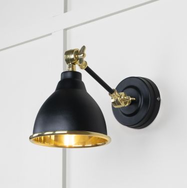 Click Here To Enlarge This Photo Of 49716SEB From the Anvil Smooth Brass Brindley Wall Light in Elan Black