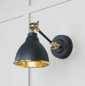 49716SSO From the Anvil Smooth Brass Brindley Wall Light in Soot