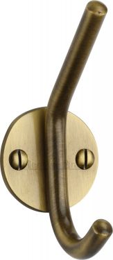 Click Here To Enlarge This Photo Of V1065-AT Heritage Brass Hat & Coat Hook Antique Brass Finish