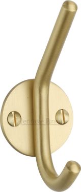 Click Here To Enlarge This Photo Of V1065-SB Heritage Brass Hat & Coat Hook Satin Brass Finish
