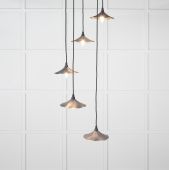 49726SSL From the Anvil Smooth Copper Flora Cluster Pendant in Slate