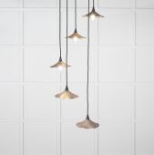 49728SBL From the Anvil Smooth Brass Flora Cluster Pendant in Bluff