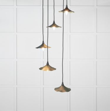 Click Here To Enlarge This Photo Of 49728SDI From the Anvil Smooth Brass Flora Cluster Pendant in Dingle