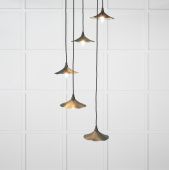 49728SDI From the Anvil Smooth Brass Flora Cluster Pendant in Dingle