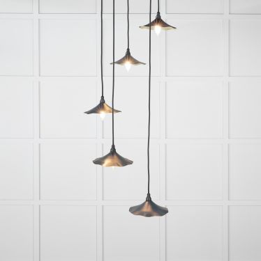 Click Here To Enlarge This Photo Of 49728SDU From the Anvil Smooth Brass Flora Cluster Pendant in Dusk