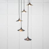49728SDU From the Anvil Smooth Brass Flora Cluster Pendant in Dusk