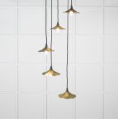 49728SH From the Anvil Smooth Brass Flora Cluster Pendant in Heath