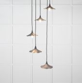 49728SSL From the Anvil Smooth Brass Flora Cluster Pendant in Slate