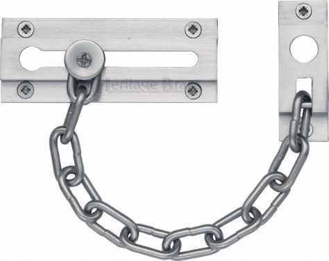 Click Here To Enlarge This Photo Of V1070-SC Heritage Brass Door Chain Satin Chrome Finish