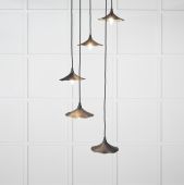 49728SSO From the Anvil Smooth Brass Flora Cluster Pendant in Soot